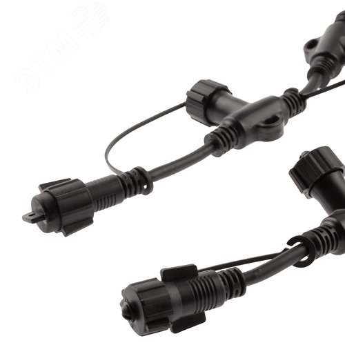 Разветвитель ERAPS-R для гирлянд IP65 20 гнезд 2 метра каучук черный - фото 2