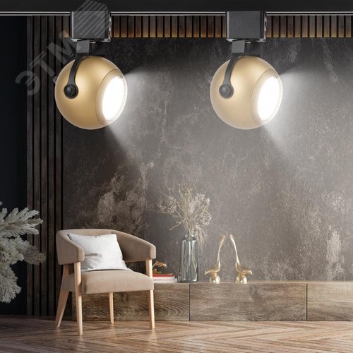 Светильник трековый однофазный TR35-GU10 MG MR16 матовое золото под лампу - фото 8