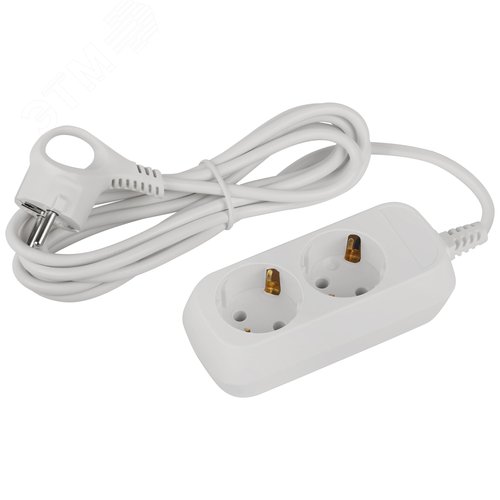 Изображение товара Удлинитель электрический 2 розетки с заземлением 3м ПВС 3x0.75мм2 UDL-10-230-E Greenline (шт)