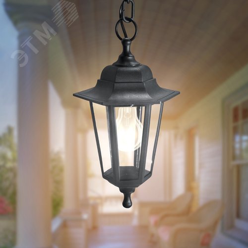 Светильник подвесной НСУ 06-60-00 шестигранный черный IP44 Е27 max60Вт - фото 4