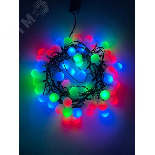 Гирлянда LED Нить Шарики d18мм, 5 м мультиколор, 220V ENIN - 18BM - фото 4
