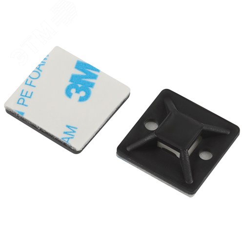 Изображение товара Площадка самоклеящаяся под хомуты 20х20 мм чёрная 10 штук NO-225-310 (упак)