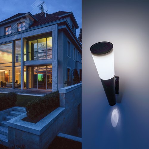 Светильник уличный ERAFS012-09 на солнечной батарее настенный Факел RGB 1 LED - фото 3