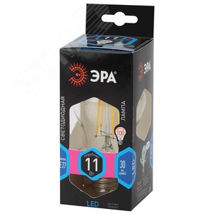 Лампа светодиодная декоративная LED 11 Вт 1430Лм 4000К груша, филамент нейтральный E27 230В F-LED A60-11W-840-E27 - фото 2