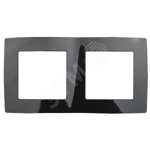 Изображение товара Рамка для розеток и выключателей 2 поста черный пластик ЭРА 12 12-5002-06 (шт)