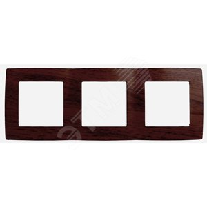 Изображение товара Рамка для розеток и выключателей 3 поста венге пластик ЭРА 12 12-5003-10 (шт)