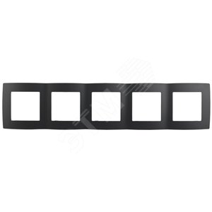 Изображение товара Рамка для розеток и выключателей 5 постов антрацит пластик ЭРА 12 12-5005-05 (шт)