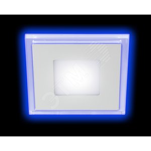 Светильник светодиодный квадратный c cиней подсветкой LED 6W 220V 4000K LED 4-6 BL ЭРА
