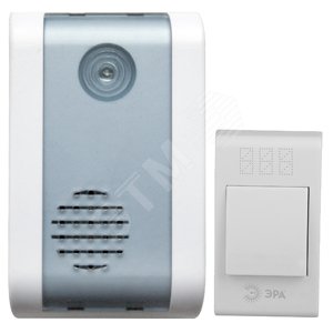 Изображение товара Звонок дверной беспроводной на батарейках 32 мелодии 100м IP20 LED подсветка динамика белый 2АА/А23 C31 (шт)