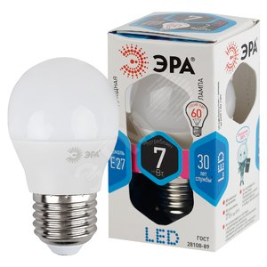 Лампа светодиодная LED P45-7W-840-E27 (диод, шар, 7Вт, нейтр, E27)
