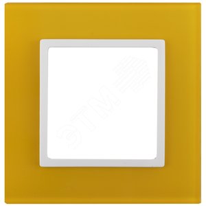 Рамка на 1 пост, стекло, Эра Elegance, жёлтый+бел, 14-5101-21