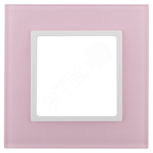 Рамка на 1 пост, стекло, Эра Elegance, розовый+бел, 14-5101-30