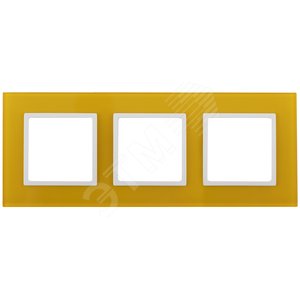 Изображение товара Рамка для розеток и выключателей жёлтый стекло ЭРА Elegance 14-5103-21 (шт)
