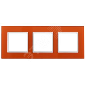 Изображение товара Рамка для розеток и выключателей оранжевый стекло ЭРА Elegance 14-5103-22 (шт)