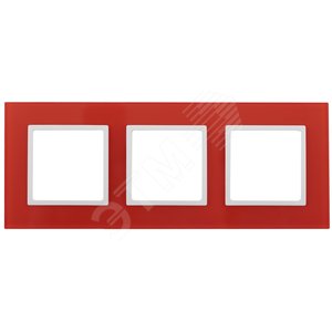 Изображение товара Рамка для розеток и выключателей красный стекло ЭРА Elegance 14-5103-23 (шт)