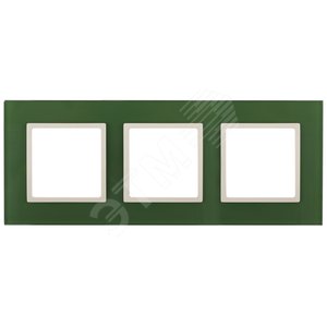 Изображение товара Рамка для розеток и выключателей зелёный стекло ЭРА Elegance 14-5103-27 (шт)