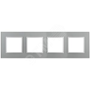 Изображение товара Рамка для розеток и выключателей алюминий стекло ЭРА Elegance 14-5104-03 (шт)