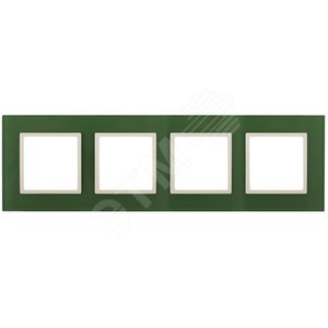 Изображение товара Рамка для розеток и выключателей зелёный стекло ЭРА Elegance 14-5104-27 (шт)