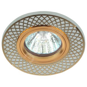 Светильник точечный декоративный cо светодиодной подсветкой MR16, белый/золото DK LD42 WH/GD