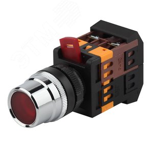 Изображение товара Кнопка ABLF-22 красный d22мм неон/240В 1з+1р (шт)