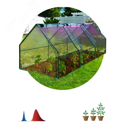 Изображение товара Теплица со светильниками в комплекте, 2700х900х900 мм, 3 отсека FITO-House-max (шт)