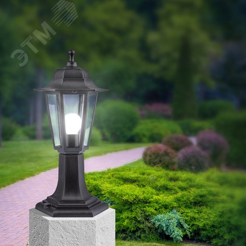 Светильник садово-парковый НТУ 06-60-001 Оскар шестигранный черный IP44 Е27 max60Вт - фото 4