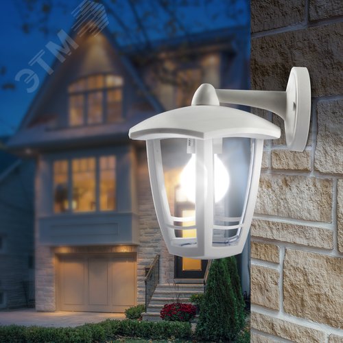 Светильник садово-парковый НБУ 07-40-004 Дели 3 белый 6 гранный настенный IP44 Е27 max60 Вт - фото 8