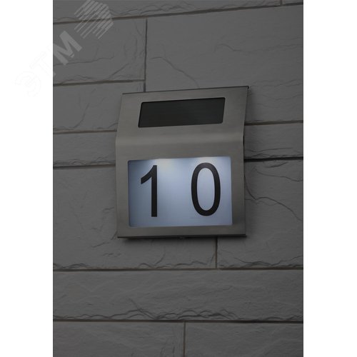 Номер дома с подсветкой, на солнечной батарее, 2LED (48/576) ERAFS048-09 - фото 2