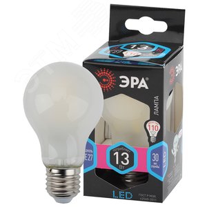 Лампа светодиодная F-LED A60-13W-840-E27 frost (филамент, груша мат., 13Вт, нейтр, Е27) (10/100/1500)