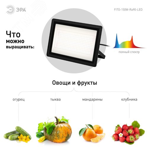 Фитопрожектор для растений светодиодный FERON-150W-Ra90-LED полного спектра профессиональный 150 Вт - фото 6
