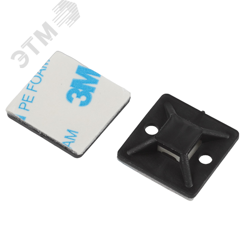 Изображение товара Площадка самоклеящаяся под хомуты 20х20 мм чёрная 50 штук NO-225-343 (упак)