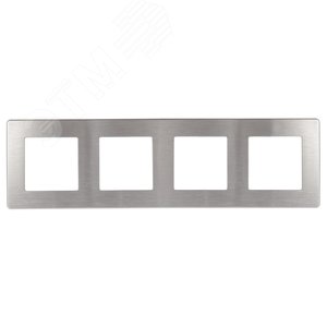 Изображение товара Рамка для розеток и выключателей 4 поста алюминий пластик ЭРА 12 12-5104-03 (шт)
