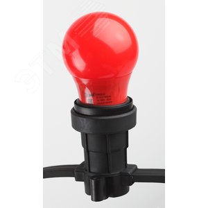 Лампа светодиодная декоративная LED 3 Вт 30Лм 3000К груша красный, белт-лайт E27 220-240В ERARL50-E27 - фото 4