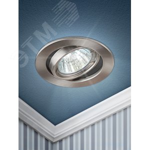 Светильник штампованный поворотный MR16,12V/220V, 50W сатин никель ST2A SN - фото 2