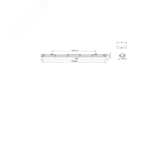 Светильник светодиодный под лампу Т8 SPP-101-0-002-060 Св-к IP65 T8 G13 600мм (8/240) - фото 4
