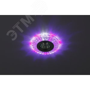 Светильник точечный DK LD2 SL/WH+PU, декор cо светодиодной подсветкой (белый+фиолетовый), прозрачный - фото 2