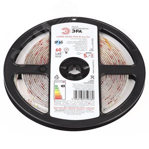 Лента светодиодная 4,8Вт/м 12В 6500К IP65 60LED/м LS2835-60LED-IP65-W-eco-5m - фото 2