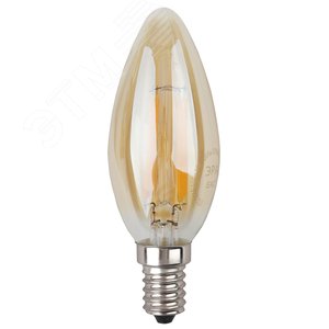 Лампа светодиодная филаментная F-LED B35-7W-827-E14 gold (филамент, свеча золот., 7Вт, тепл, E14 (10/100/2800)