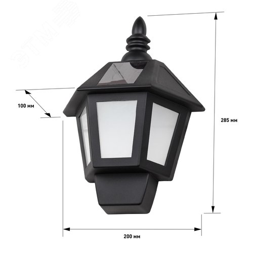 Светильник фасадный Фонарь, 2 режима(огонь, холодный свет), на солнечной батарее, 40LED, 7lm ERAFS08-36 - фото 6