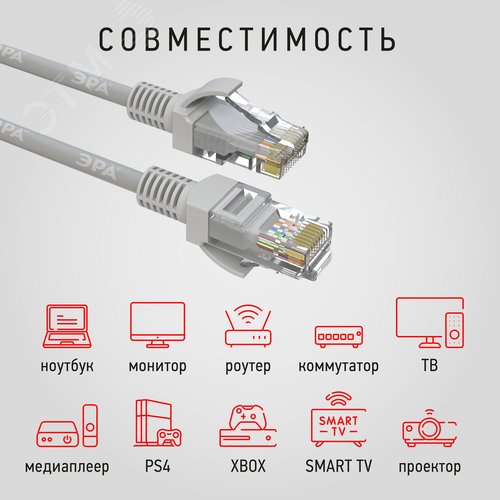 Патч корд U/UTP неэкранированный 3м категория 5e Cu - фото 2