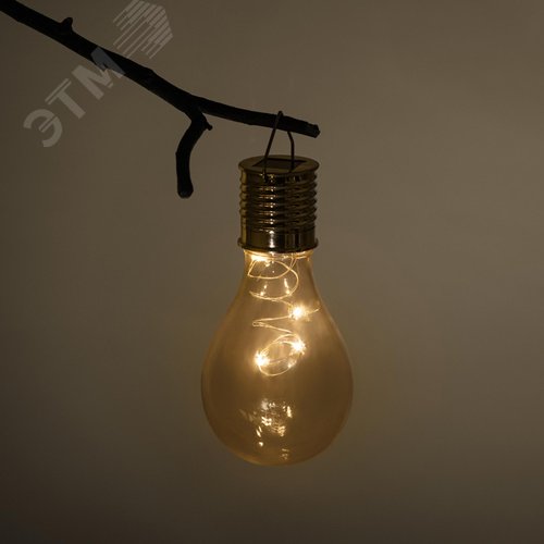 Светильник уличный Груша сталь на солнечной батарее 7,5x7,5x15 см 1 LED ERASF23-27 - фото 2