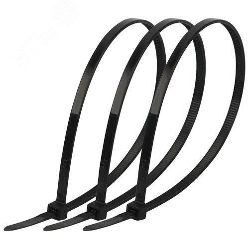 Изображение товара Стяжка кабельная нейлоновая (хомут) 7.6 х 500 мм чёрная (100 шт/уп) NO-225-193 (упак)