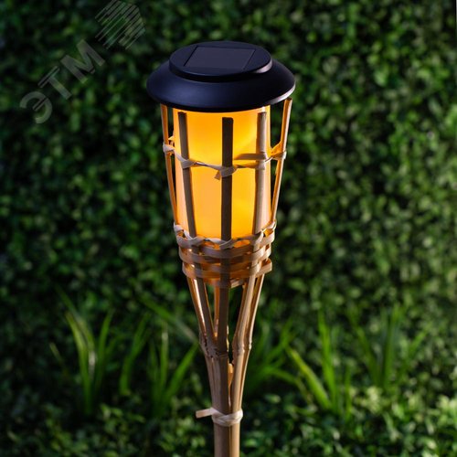 Светильник уличный ERASF22-24 Факел бамбук на солнечных батареях садовый 56 см - фото 7