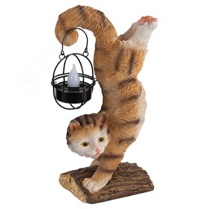 Светильник уличный ERASF22-01 на солнечных батареях садовый Кот Акробат 37 см - фото 1