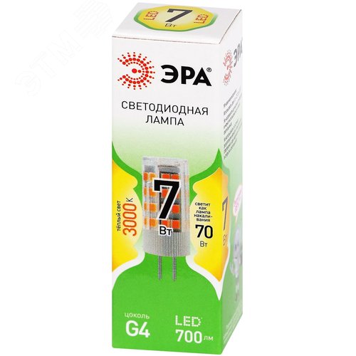 Лампа светодиодная LED 7Вт капсула G4-JC-7W-830-12V G4 GREEN LINE - фото 3