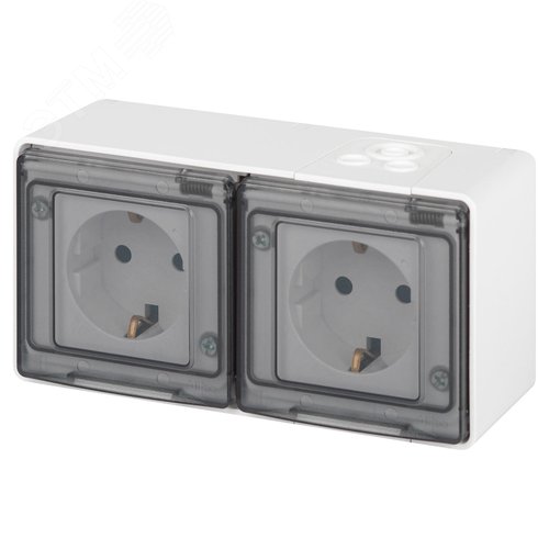 Изображение товара Розетка однофазная наружная (открытой установки) без шторок белый 16А 250В IP55 винтовые клеммы 11-2503-01 Эра Эксперт (шт)