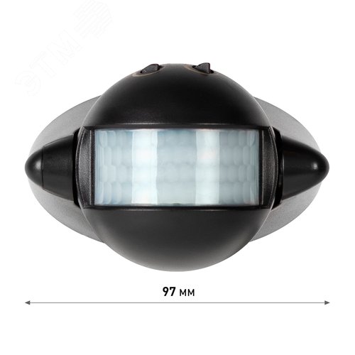 Датчик движения настенный инфракрасный 1200 Вт 180 градусов IP44, черный MD 03 - фото 6