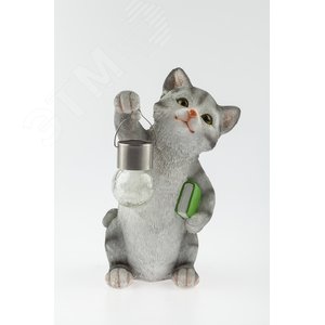 Светильник уличный ERASF22-10 на солнечной батарее садовый Умный кот 28 см - фото 1