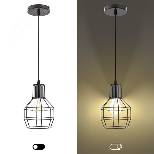 Подвес PL11 BK металл, E27, max 60W, d160 мм, черный 20/120 - фото 9