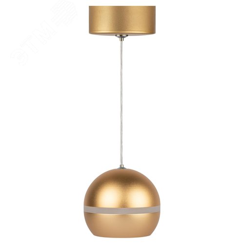 Светильник подвесной (подвес) PL21 GD GX53 потолочный шар золотой - фото 6